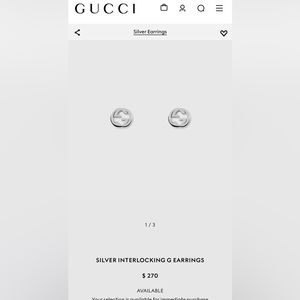 GUCCI SILVER INTERLOCKING EARRINGS